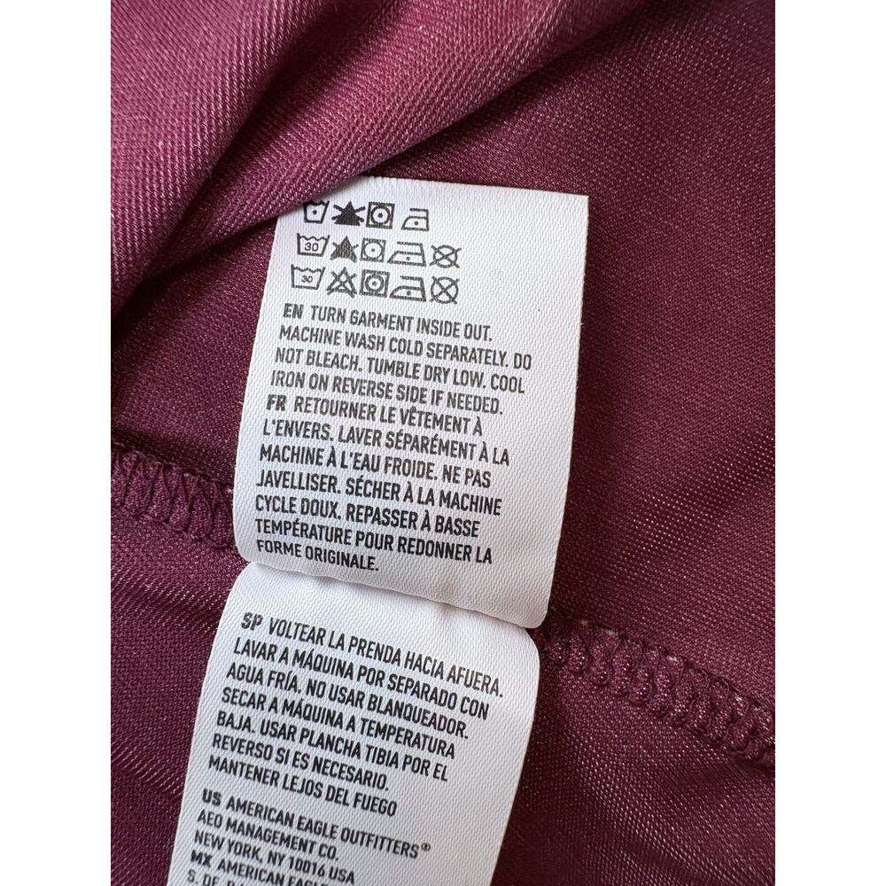 American Eagle Crushed Velvet Mini Dress Strappy Back Mauve Pink Fairy Skater XS - Picture 8 of 12